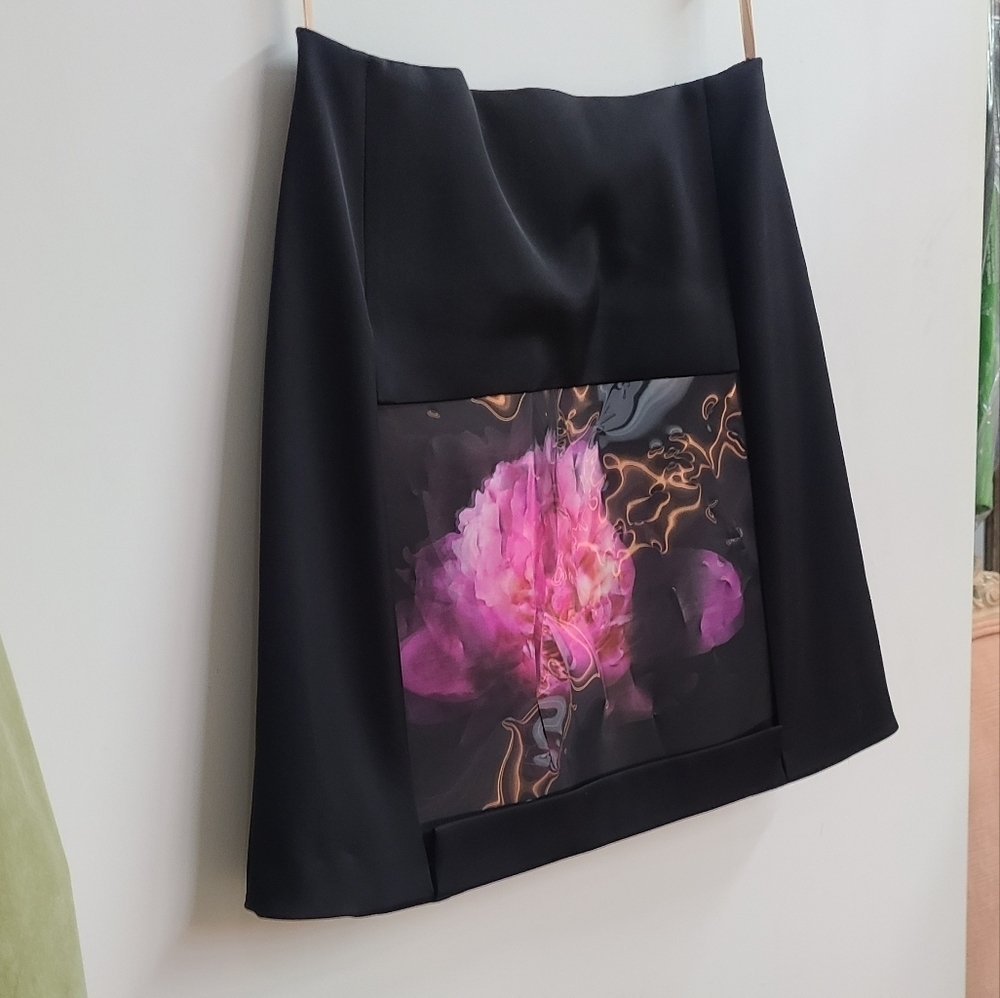 Christopher Kane Lenticular Holographic Floral  Skirt